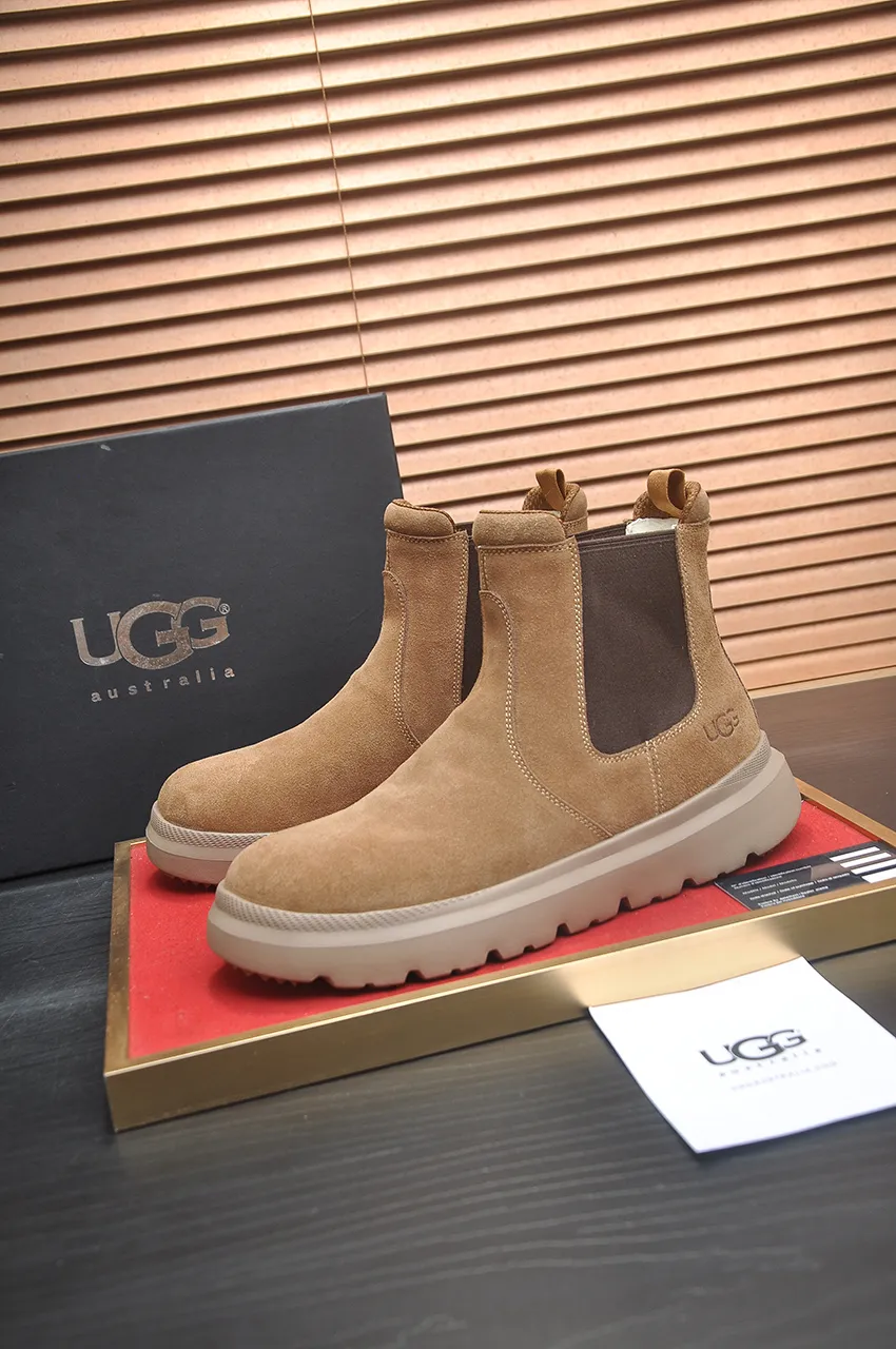 Men's shoes 💰580💶【UGG】(full genuine wool lining) Please pay attention to the original quality and compare the thickness of the wool 🏮🏮Hot style Martin boots from Australia's warm luxury brand men's shoes, official website synchronization, Beckham men's style..., made of imported top-layer waxed cowhide, waxed toe, Australian real wool velvet lining Carefully sewn...Imported rubber Martin boots outsole (comfortable, soft and wear-resistant). I really like the quality...Exquisite workmanship, you can't put it down once you see it. Code number 39-44